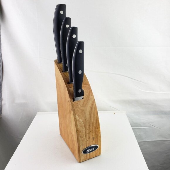 Oster Wooden Knife Block and Four Knives - Picture 1 of 8